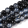 Transparent Crackle Baking Painted Glass Beads Strands DGLA-T003-01A-01-1