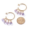 C-shape with Glass Beads Dangle Stud Earrings EJEW-JE04827-5