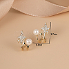 Brass Star Stud Earrings with Shell Pearl SG5479-6