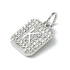 Rack Plating Brass Micro Pave Clear Cubic Zirconia Charms KK-G501-01K-P-2