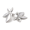 Leaf 304 Stainless Steel Stud Earrings for Women EJEW-L272-034P-04-2
