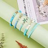 Round Stone & Polymer Clay Heishi Beads Stretch Bracelets Sets BJEW-SZ0002-13-3