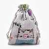Polycotton(Polyester Cotton) Packing Pouches Drawstring Bags X-ABAG-T006-A08-2