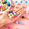 48Pcs 16 Colors Baking Paint Acrylic Beads MACR-TA0001-44-6