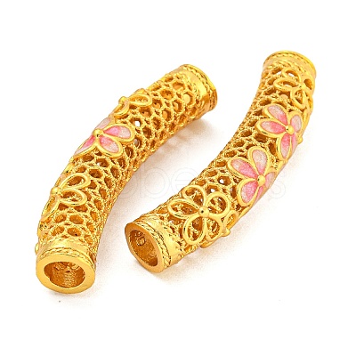 Rack Plating Brass Enamel Tube Beads KK-Z054-01G-1