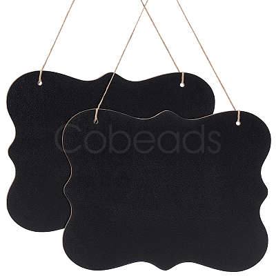 Wooden Double Sided Hanging Chalkboard Signs HJEW-WH0036-86B-1