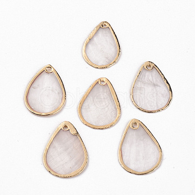 Natural Capiz Shell Pendants SSHEL-R144-04-1