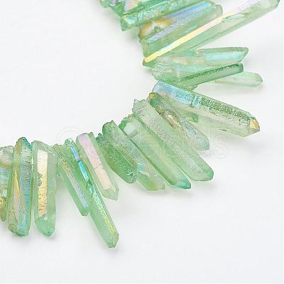 Electroplated Natural Quartz Stick Bead Strands G-G950-06B-1