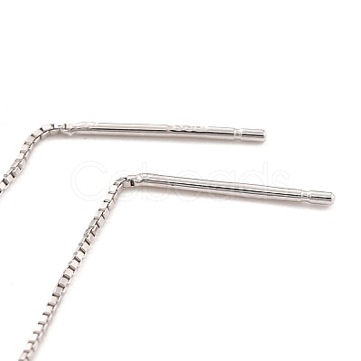 Anti-Tarnish Rhodium Plated 925 Sterling Silver Bowknot Threader Earrings EJEW-P195-03P-1