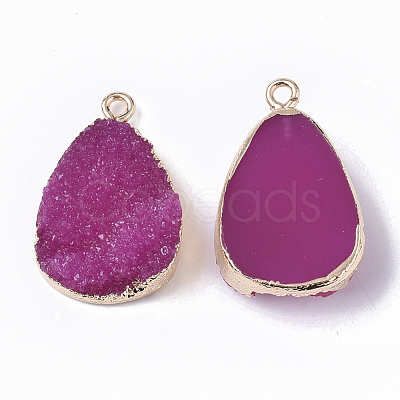 Druzy Resin Pendants RESI-S383-018F-1