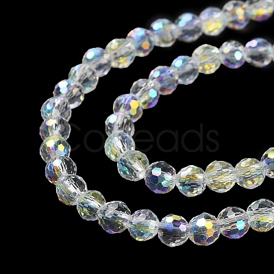 Transparent Electroplate Glass Beads Strands GLAA-Q099-B01-06-1