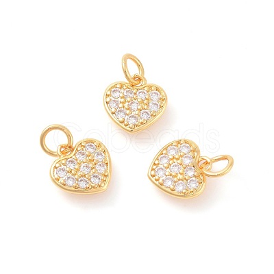 Brass Micro Pave Cubic Zirconia Charms ZIRC-F106-07G-1