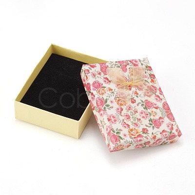 Flower Pattern Cardboard Jewelry Packaging Box CBOX-L007-007B-1