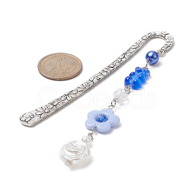 Tibetan Style Alloy Hook Bookmarks AJEW-JK00224-1