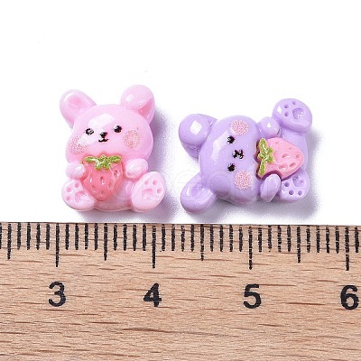 Opaque Cute Animal Resin Decoden Cabochons RESI-B024-02B-1