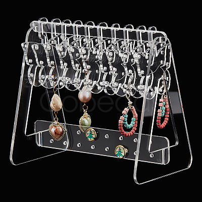 PandaHall Elite 1 Set Transparent Acrylic Earring Display Stands EDIS-PH0001-54A-1