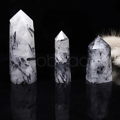 Point Tower Natural Tourmalinated Quartz Home Display Decoration PW-WG71006-04-1