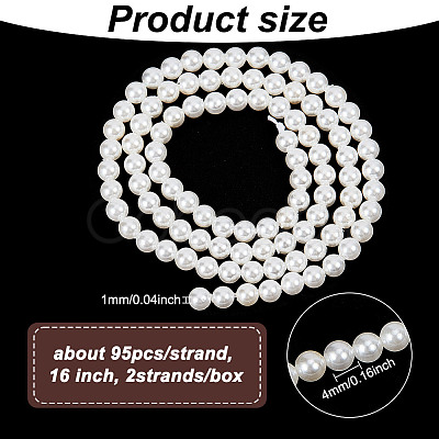 GOMAKERER 2 Strands Shell Pearl Beads Strands BSHE-GO0001-03-1