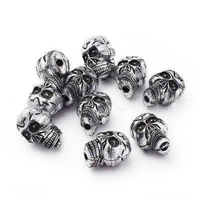 Antique Silver Plated Acrylic Beads PLS111Y-1