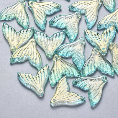 Transparent Spray Painted Glass Pendants GLAA-S190-009A-03-1