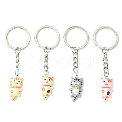 Cat Resin Pendants Keychain KEYC-JKC00500-1