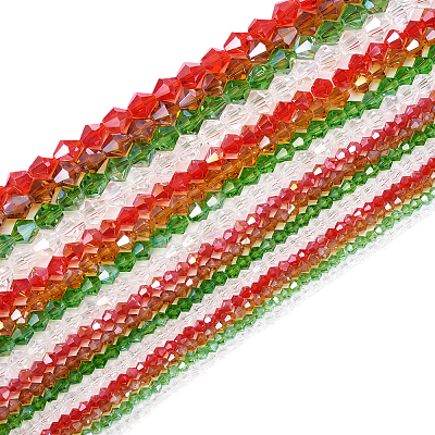 Pandahall 16 Strands 16 Style Christmas Theme Transparent Electroplate Glass Beads Strands EGLA-TA0001-25-1