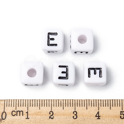 Letter Acrylic European Beads OPDL-R050-10mm-E-1