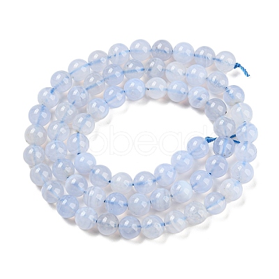 Natural Blue Lace Agate Beads Strands G-G099-6mm-23-1