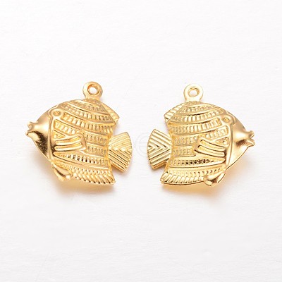 Fish Brass Pendants X-KK-L134-24G-1