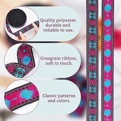 Ethnic Style Polyester Ribbons OCOR-WH0074-29-1