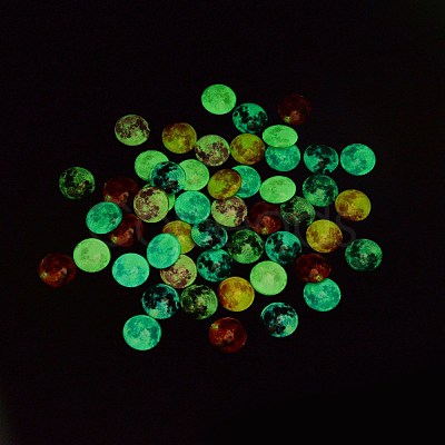 50Pcs Luminous Glass Cabochons sgGLAA-SZ0001-15B-1