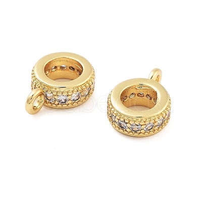 Rack Plating Brass Micro Pave Cubic Zirconia Tube Bails KK-Z052-01G-1