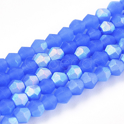 Imitation Jade Bicone Frosted Glass Bead Strands EGLA-A039-J2mm-MB04-1