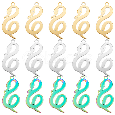 DICOSMETIC 24Pcs 3 Colors 304 Stainless Steel Pendants STAS-DC0010-53-1