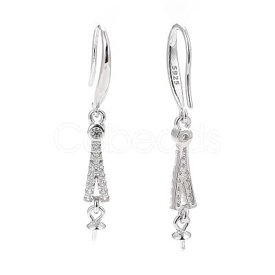 Anti-Tarnish Rhodium Plated 925 Sterling Silver Earring Hooks STER-D035-31P-1