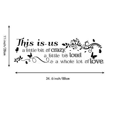 PVC Quotes Wall Sticker DIY-WH0200-010-1