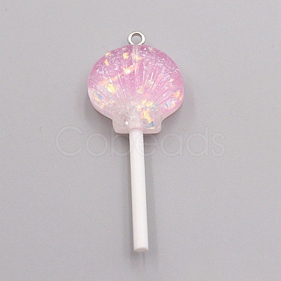 Resin Pendants RESI-WH0025-12F-1