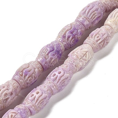 Synthetic Shell Dyed Carved Beads Strands SHEL-D081-04A-1