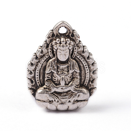 Avalokiteshvara Tibetan Style Alloy Pendants X-TIBEB-ZN-62174-RS-1
