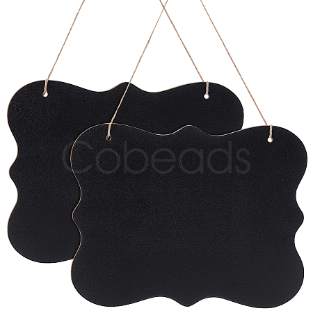 Wooden Double Sided Hanging Chalkboard Signs HJEW-WH0036-86B-1