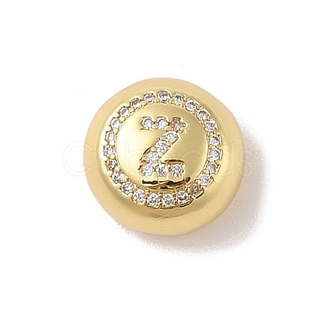 Rack Plating Brass & Clear Cubic Zirconia Pendants KK-Z047-07G-Z-RS-1