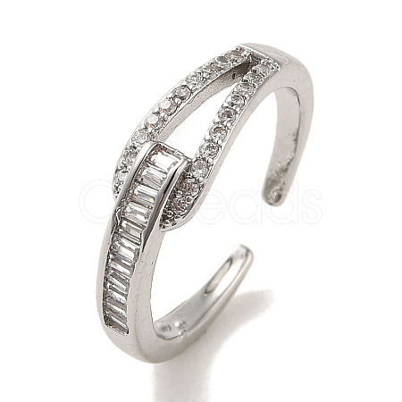 Brass Micro Pave Cubic Zirconia Rings for Women RJEW-E295-12P-1