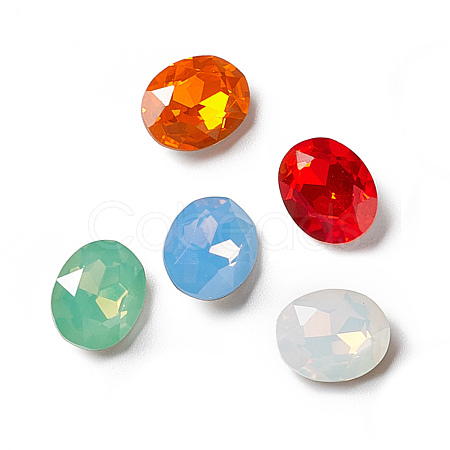 Opal Style Eletroplate K9 Glass Rhinestone Cabochons RGLA-J020-B-NC-1