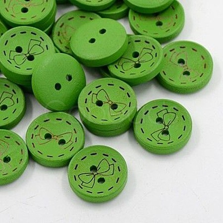 2-Hole Wooden Buttons X-BUTT-A028-32L-02-1