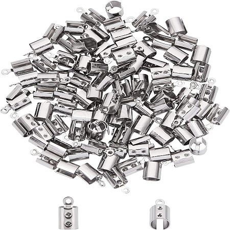 Unicraftale 304 Stainless Steel Folding Crimp Cord Ends STAS-UN0005-72-1