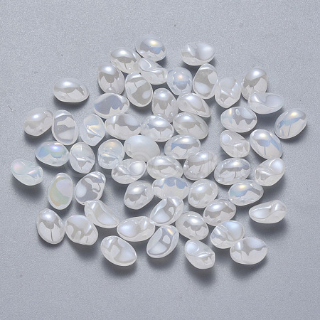 Spray Painted Imitation Jade Glass Charms GLAA-R211-05-G02-1