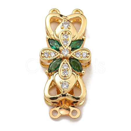 Brass Micro Pave Cubic Zirconia Box Clasps KK-U037-17G-02-1