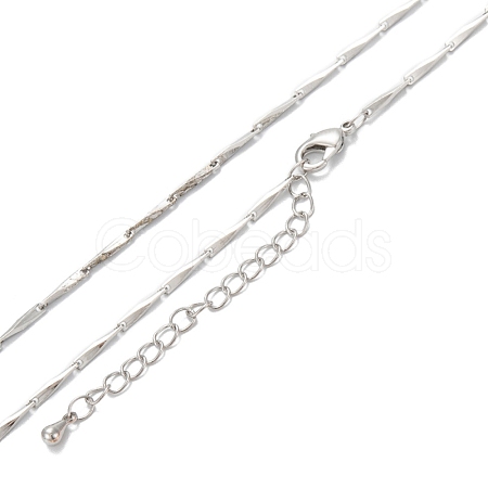 Brass Bar Link Chain Necklaces NJEW-K123-01P-1