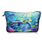 Polyester Cosmetic Bags, Ladies' Large Capacity Travel Storage Bags, Rectangle, Blue, Turtle, 180~210x135mm