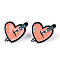 Halloween Theme Enamel Pin, Electrophoresis Black Zinc Alloy Brooch for Backpack Clothes, Heart & Knife, 29x29.5x1.5mm